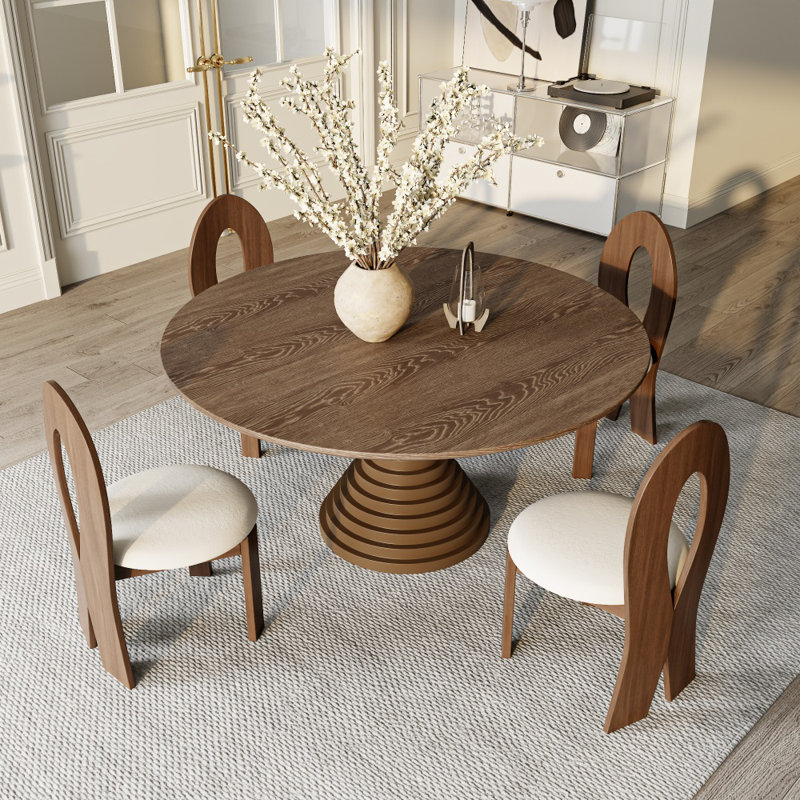 Orren Ellis Farmhouse Vintage Solid Wood Dining Set With Unique