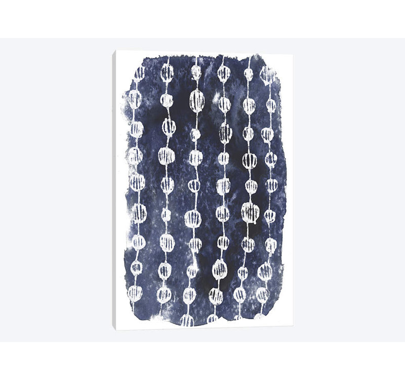 « indigo batik vignettes i », impression sur toile, H 60 po x l 40po x P 1,5 po