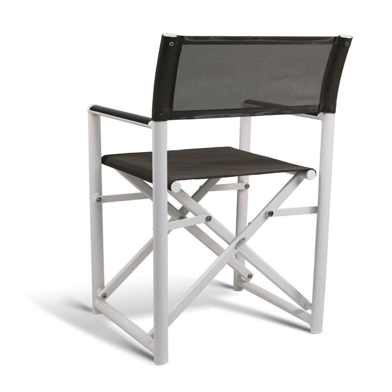 Campaign Folding Armchair, White/Taupe