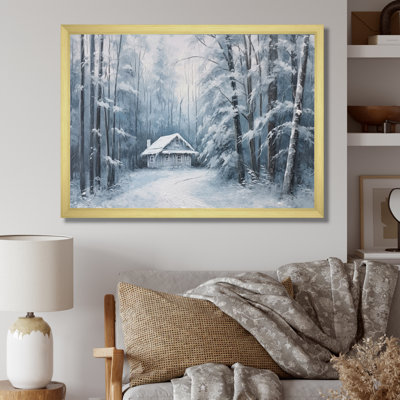 Cozy Snow Cabin I sur impression sur toile