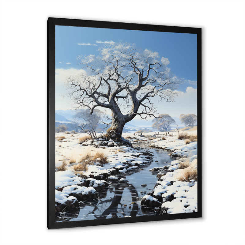 Loujain Tree Shades Of Stillness sur toile, H 20 po x l 12 po x P 1 po, Cadre photo noir