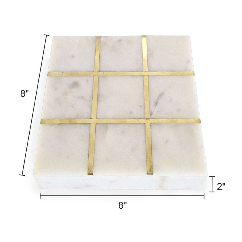 Boîte décorative Tic-Tac-Toe, Blanc, H 2 po x l 12 po x P 12 po