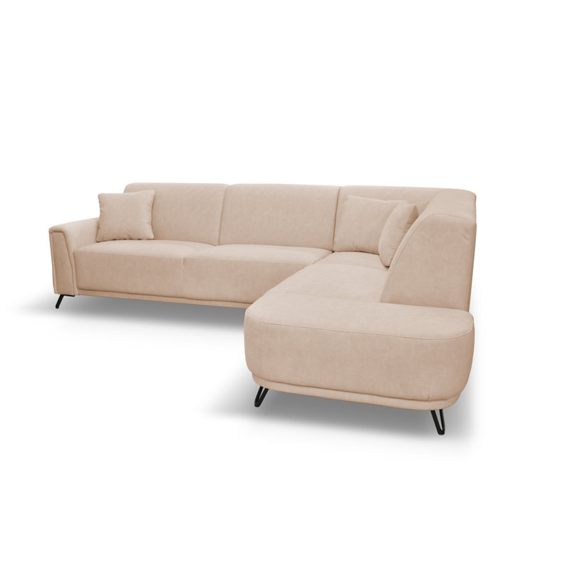 Vecellio 4 Seater Corner Sofa , Right facing, Beige