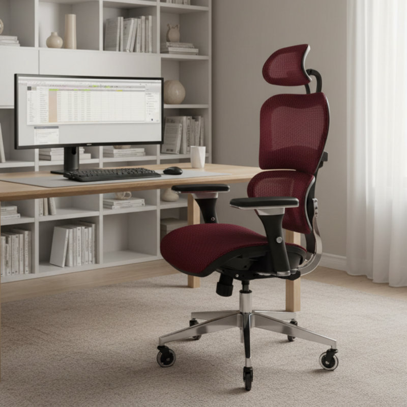 Chaise de bureau ergonomique Nouhaus Ergo3D, Bourgogne
