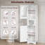 Armoire de salle de bain de 67 po de hauteur, armoire de rangement étroite avec portes et tablette réglable, armoire de plancher mince-587724974