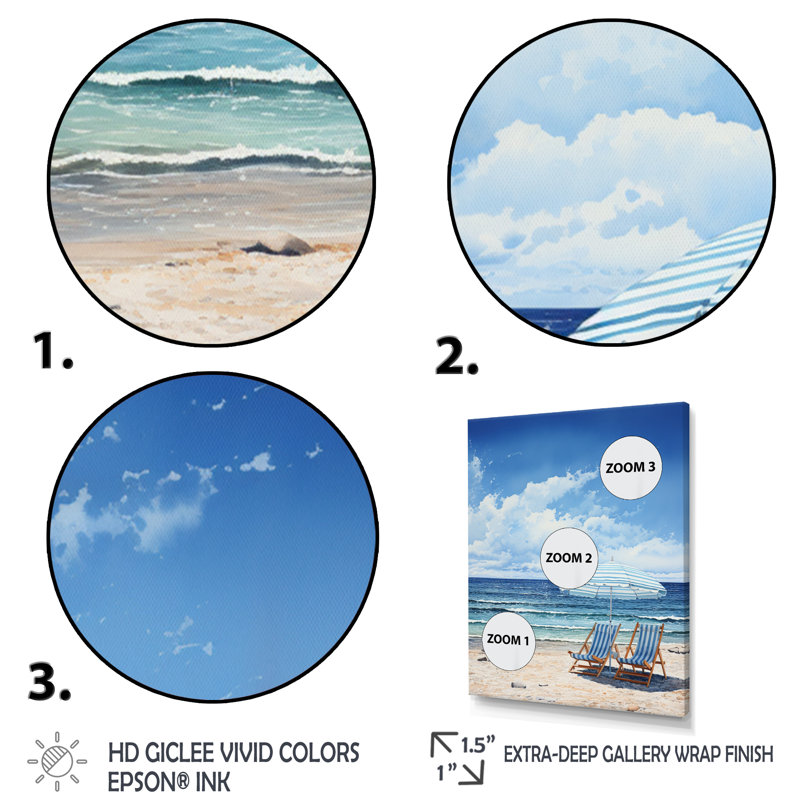 Beach Sandy Escape Pointillism II - Décoration murale nautique et plage, Cadre photo noir, H 20 po x l 12 po x P 1 po