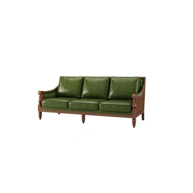 Canapé en cuir véritable 85,04 po American, Vert