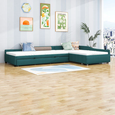 Dorreen Twin and Twin Size One Drawer Daybed with Twin Size Trundle