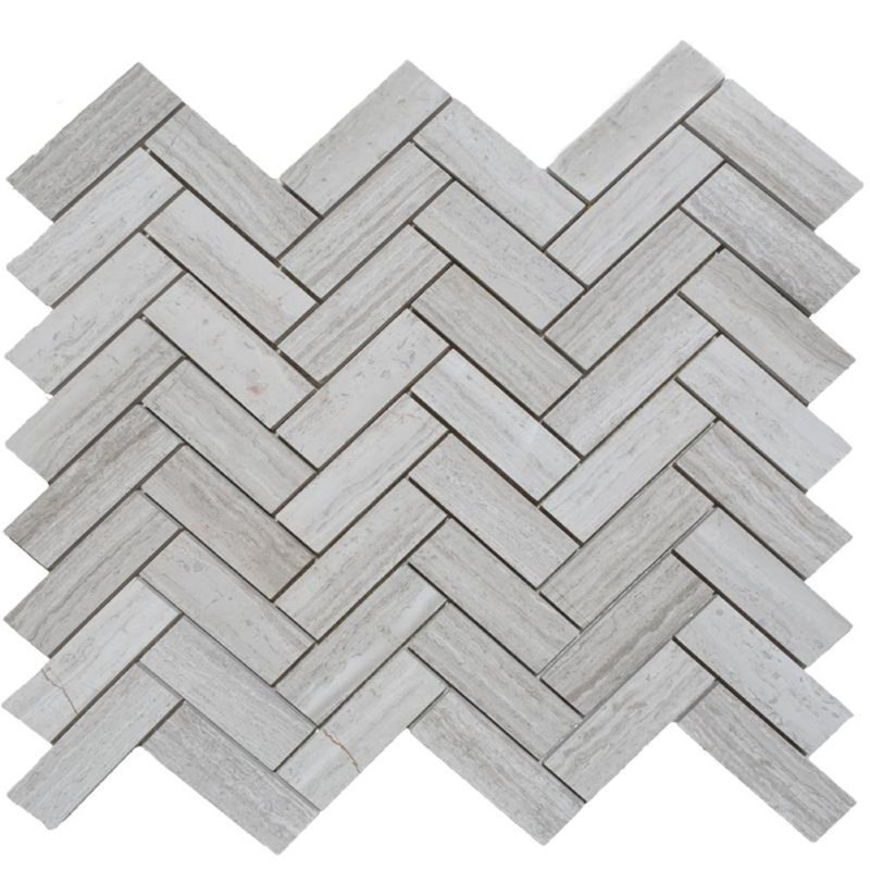 1 in. x 3 in. Herringbone Honed Stone Tile