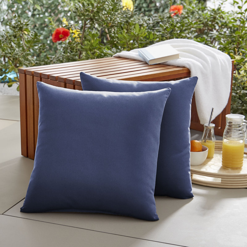 Coussin décoratif intérieur / extérieur Vera, H 20 po x l 20 po, Marin