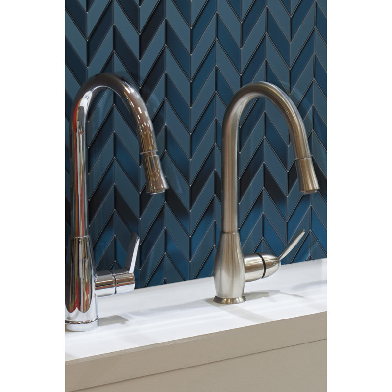 Edge Cream 12 in. x 12 in. Glossy/Matte Glass Wall Tile (10.08 sq. ft./Case), Navy