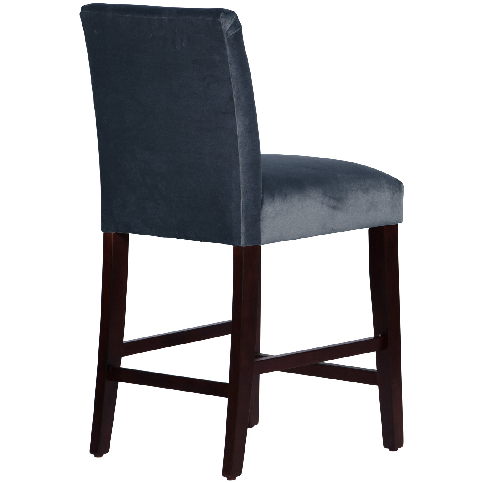 Hadrien Bar and Counter Stool, Zuma Charcoal Textured Linen, Counter Stool (26" Seat Height), Black Wood