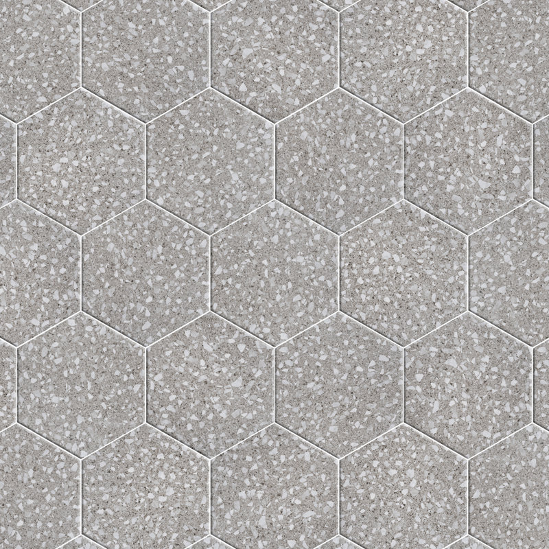 Venice 9" x 10" Porcelain Stone Look Wall & Floor Tile, Silver
