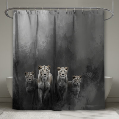 Rideaux de douche très longs Lions