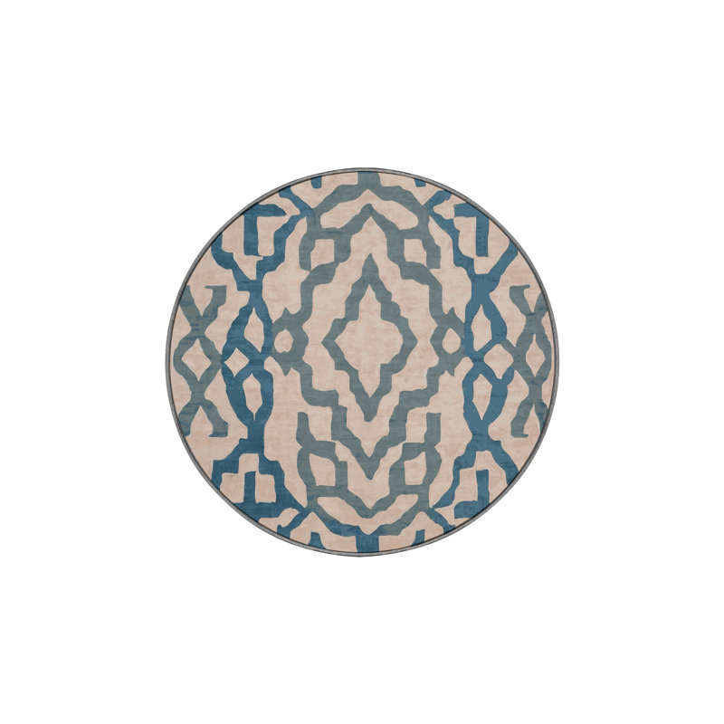 Machine Washable Gray Area Rug, Round 7'
