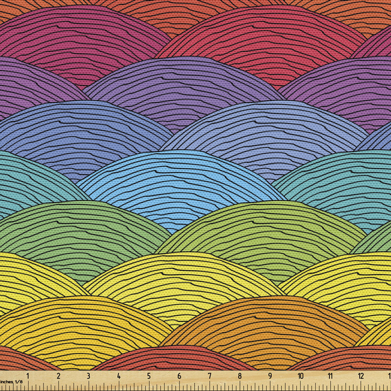 Pawlowski Colourful Waves Seigaiha Fabric