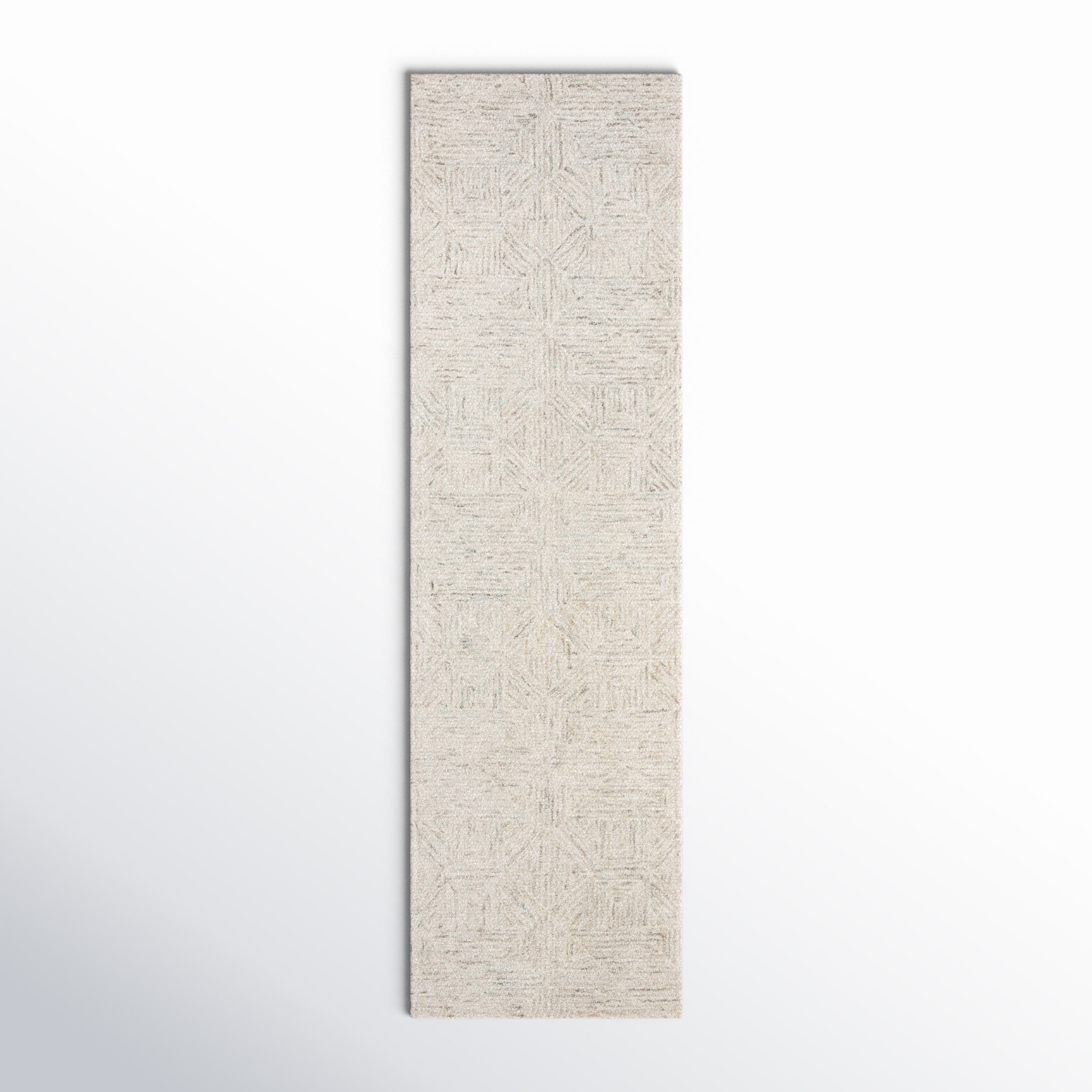 Linsly Ivory Light Blue Hand-Tufted Wool Rug, Runner 2'3" x 20'