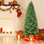 Arbre de Noël avec lumières à DEL blanc chaud - branches mixtes en PVC + PE, structure à charnières pour une installation facile, support en métal pour un soutien solide, décoration luxueuse des Fêtes-668913659-668913663