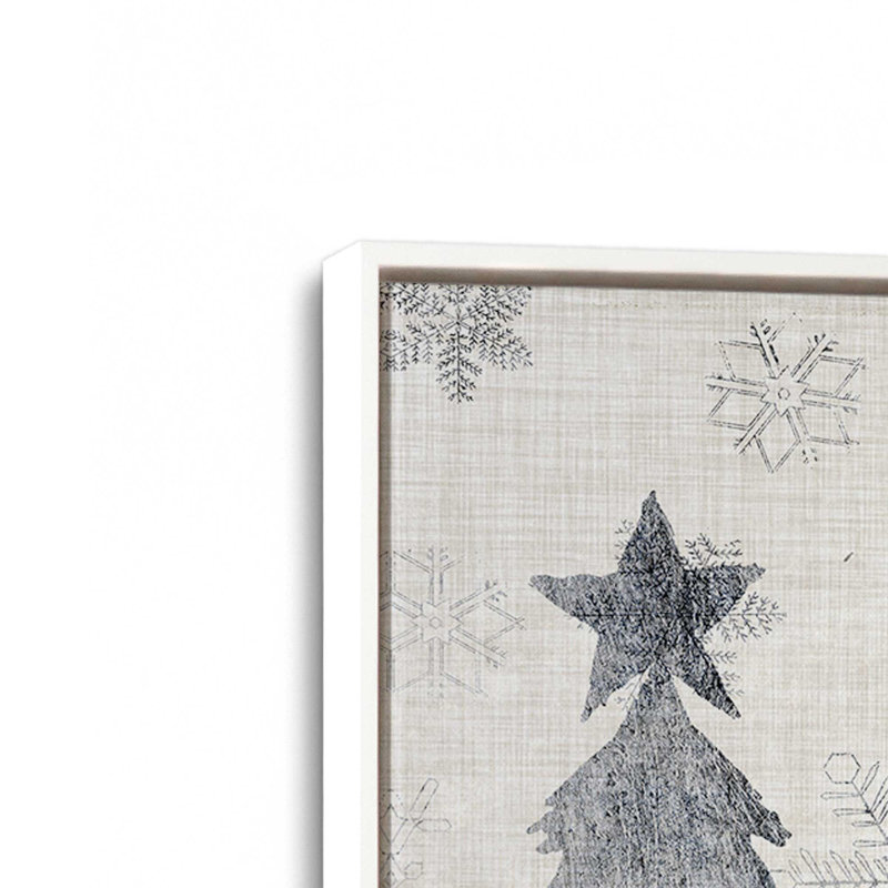 «Festive Silver Trees», reproduction sur toile, Cadre blanc, H 16,75 po x l 16,75 po x P 1,75 po