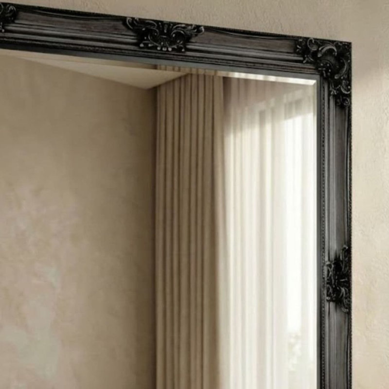 Solid Wood Rectangle Mirror, Silver