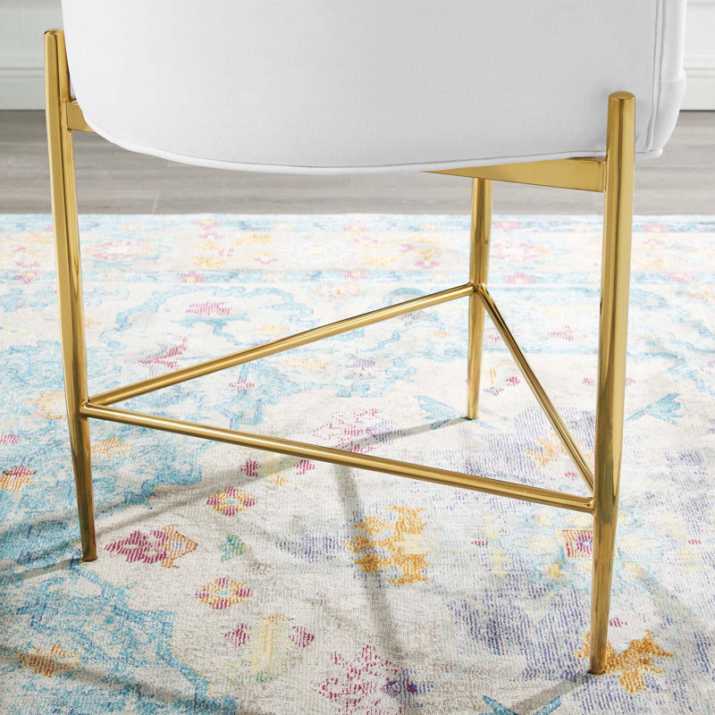 Savour Tufted Performance Velvet Bar Stool, Counter Stool (26” Seat Height), White