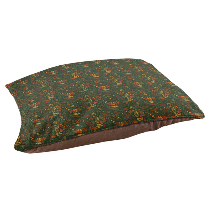 Oreiller d’automne à motif de feuillage d’automne, l 40 po x P 30 po x H 6,5 po, Vert / Orange
