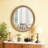 Round Distressed Wood Beaded Wall Mirror-193147820