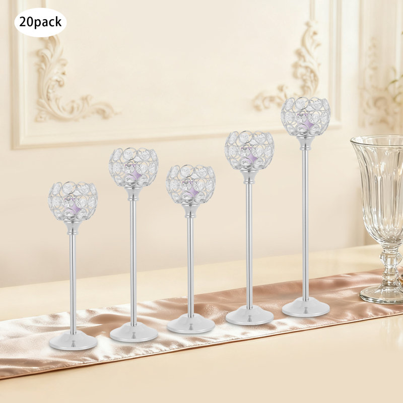 20pcs Decorative Candle Holders Set, Silver