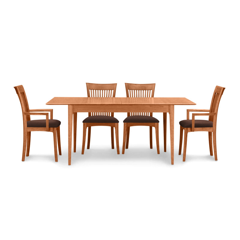 Sarah 5 - Piece Dining Set, Autumn Cherry, 30" H x 78" W x 36" D, Coffee Leather