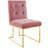 Privy Stainless Steel Upholstered Fabric Dining Accent Chair-1170074872