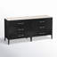 Mayfair 6 Drawer Wood and Marble Dresser-1949127478
