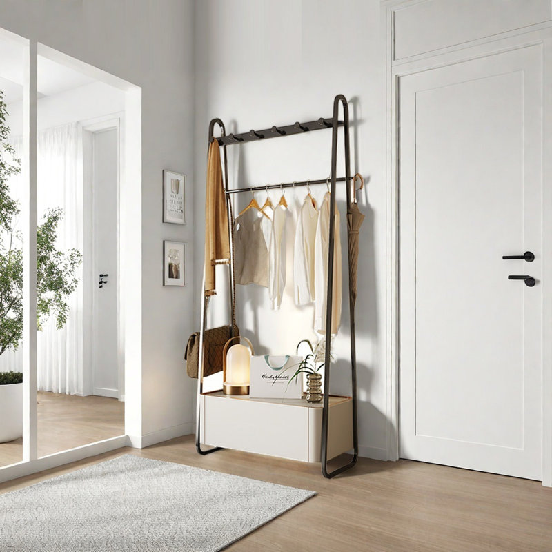 Armoire à manteau en acier inoxydable avec crochets