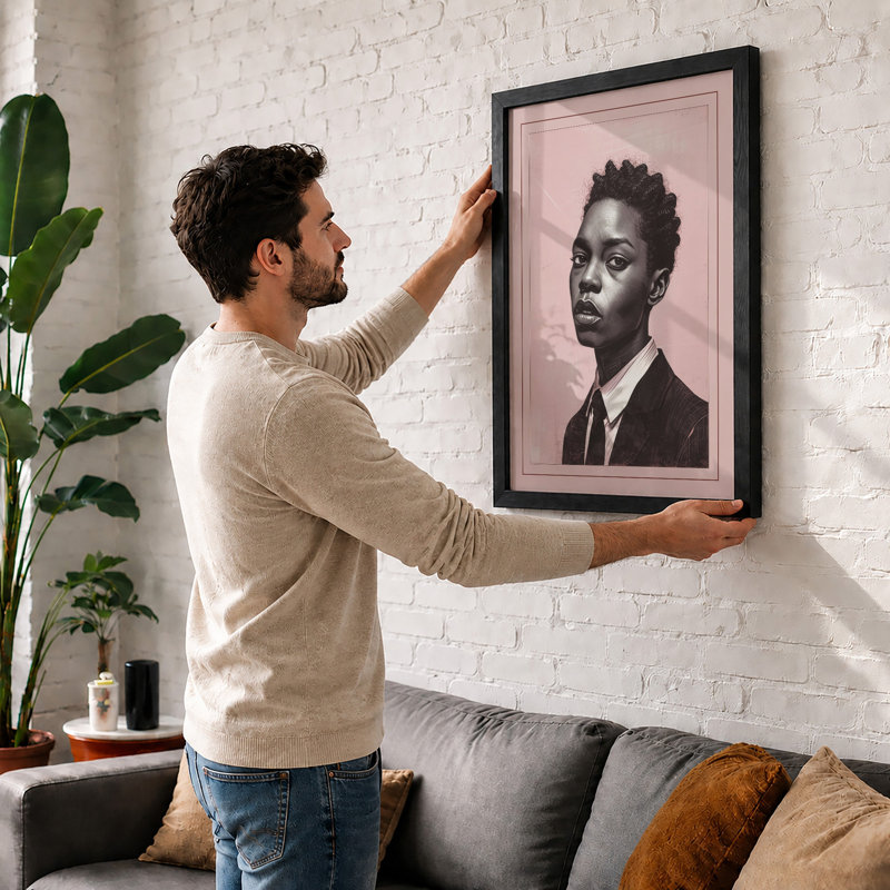 Young Man In Profile Modern - Print, Unframed, A4 - 29.7 x 21.0 cm