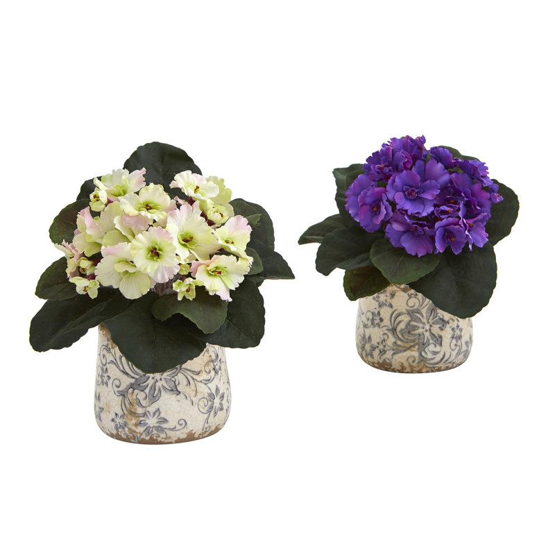 Amatury 8'' Faux Foliage Plant in Ceramic Vase