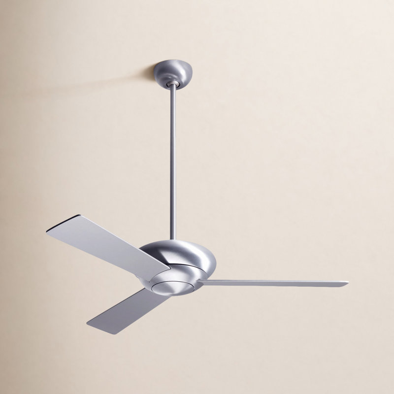 Altus Downrod Ceiling Fan, Brushed Aluminum, Aluminum, Handheld Remote Control (2-wire)