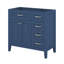 Meuble-lavabo 36 po sans lavabo, base d'armoire seulement, armoire de salle de bain avec 3 tiroirs et 2 portes, structure de meuble-lavabo en bois massif-114730234