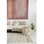 Cotton Striped Area Rug in Light Gray