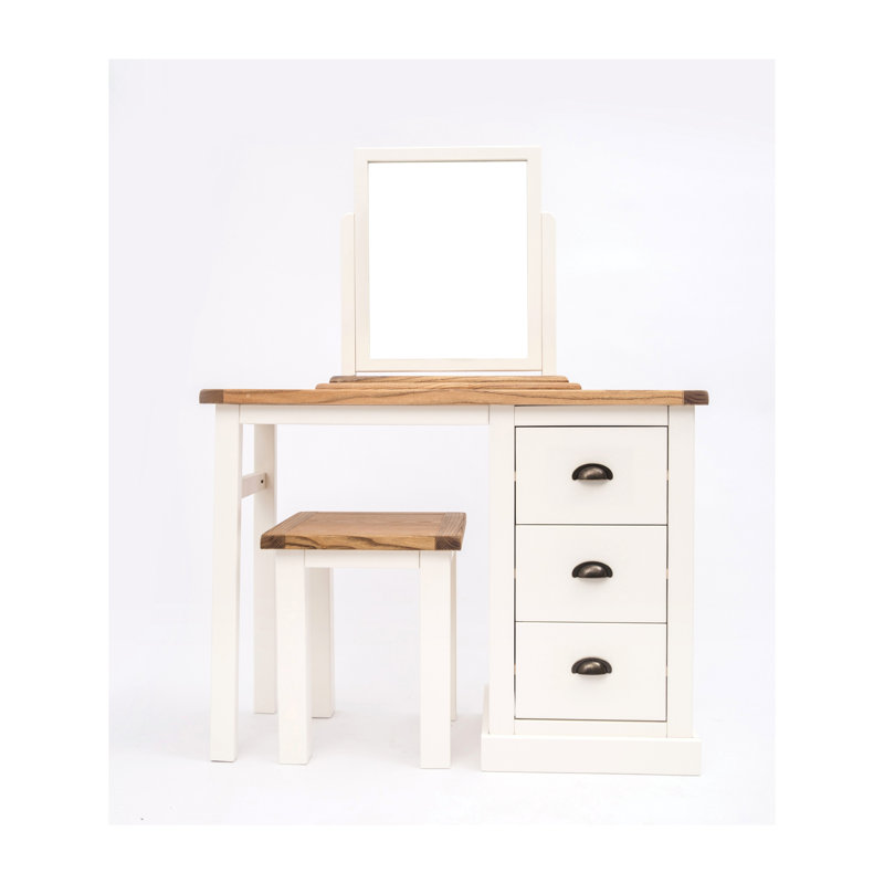Mirabelle Dressing Table with Mirror, Off White