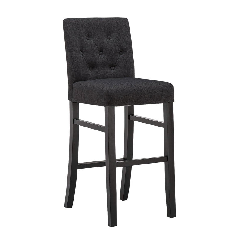 Kahori Upholstered Counter Stool, Charcoal, Bar Stool (30" Seat Height), 2