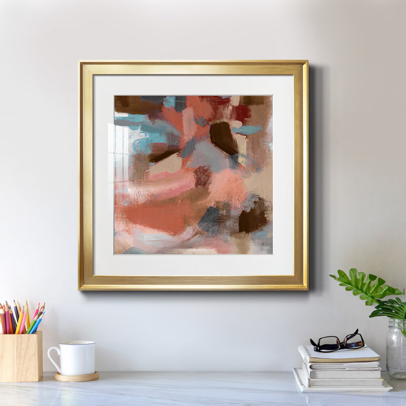 Terra Nova - peinture encadrée, Papier encadré doré, H 17,5 po x l 17,5 po x P 1,5 po