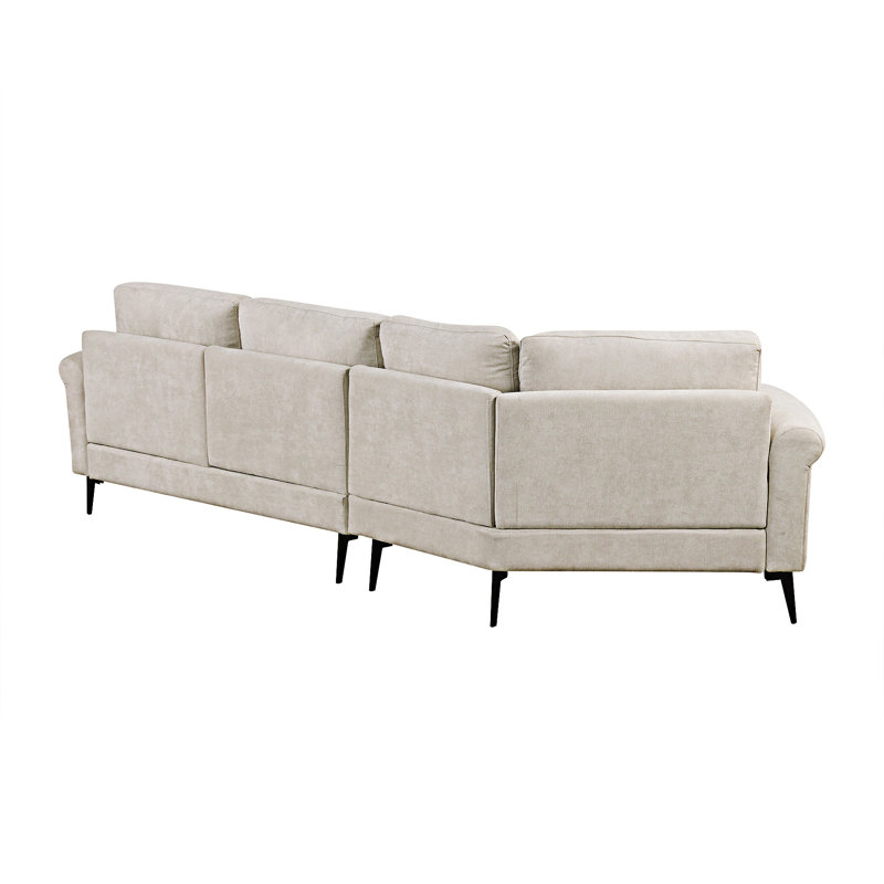 Canapé rembourré avec deux coussins imprimés, Beige
