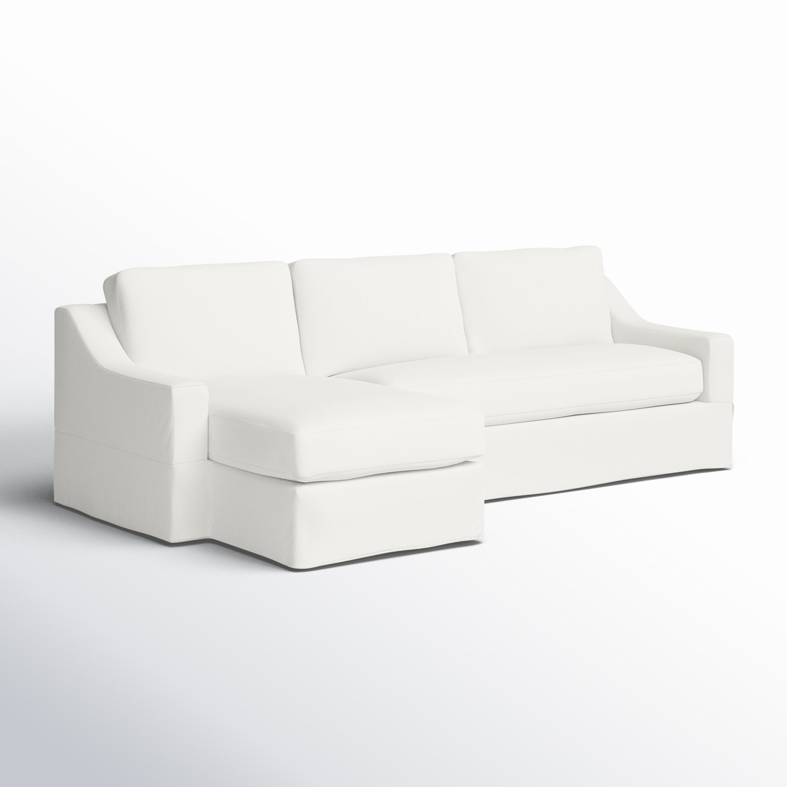 Cranbrook Upholstered Chaise Sectional, Bayou Off White Canvas, Left Hand Facing