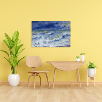 La Vague 1879 Classic Contemporary Coastal Wall Art Print by Pierre-Auguste Renoir - 1 Piece Wrapped Canvas Wall Art