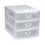 Mini-organisateur de bureau 3 tiroirs avec finition blanche Grace Living, paquet de 2