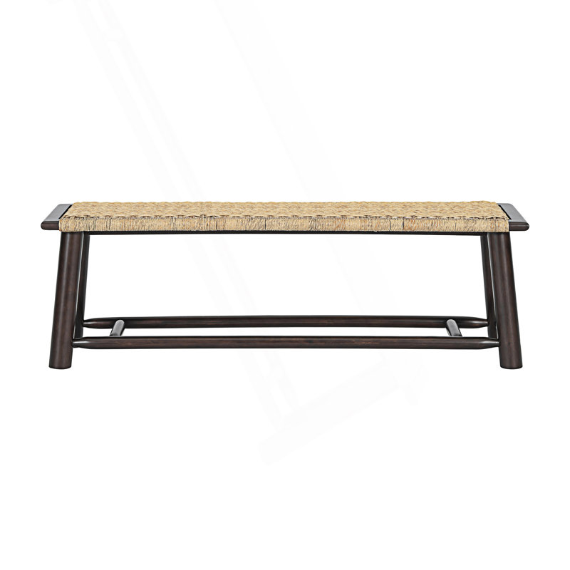 Banc en rotin style campagne moderne, Noyer