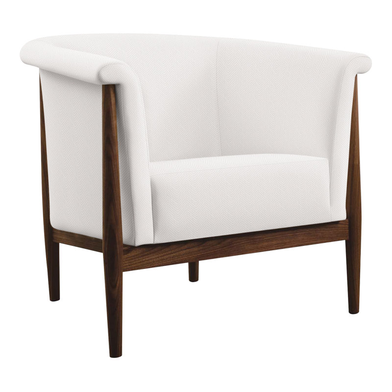 Fauteuil demi-tonneau l 34,5 po Walnut Grove, Perigold Posh Snow