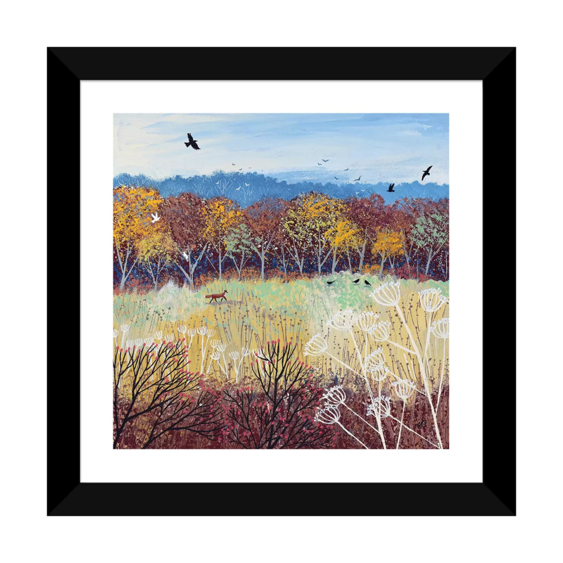 Or bruni par Jo Grundy, reproduction d’art, Blanc, H 16 po x l 16 po x p 1 po, Papier encadré noir