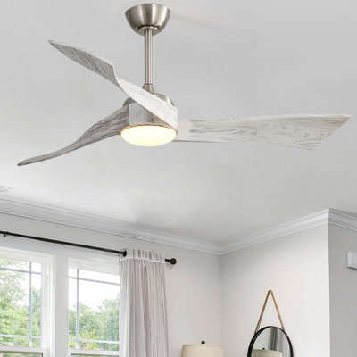 Kemp 52'' 3 - Blade Classic Propeller Ceiling Fan with Remote Control and LED Light Kit Included