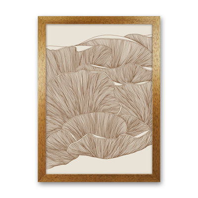 Oyster Mushrooms Brown 1 Piece Wall Art