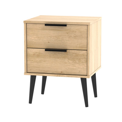 Fully Assembled Euart 2 Drawer Bedside Table